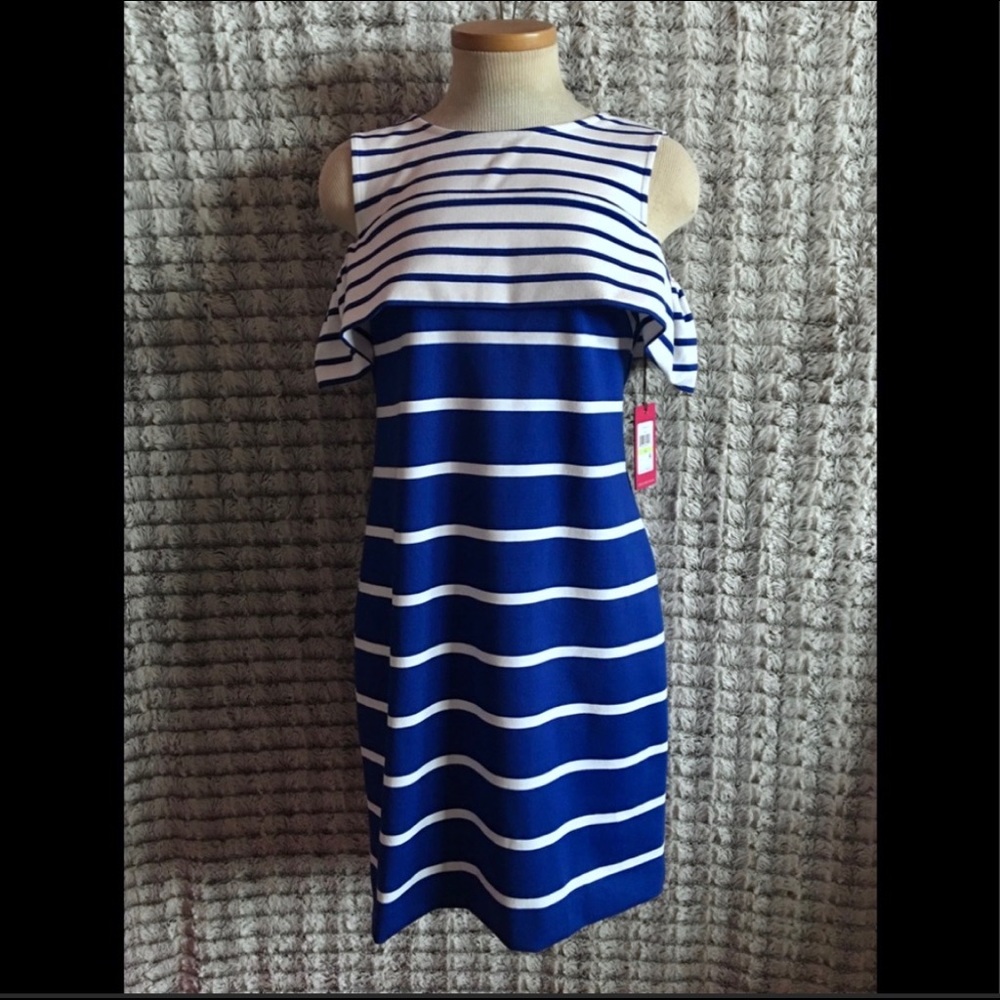 NWT Vince Camuto | Striped Cold-Shoulder Dress
